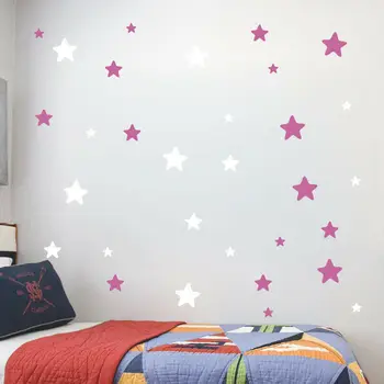 

55Pcs 4 Size Stars Wall Stickers Kids Decal Art For Baby Nursery Bedroom Decor Wall Stickers