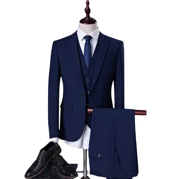 

4XL 5XL Wedding Suit for Men Slim Fit One Button 3 Piece Business Formal Suits Notch Lapel Groom Tuxedos Jacket Pants Vest
