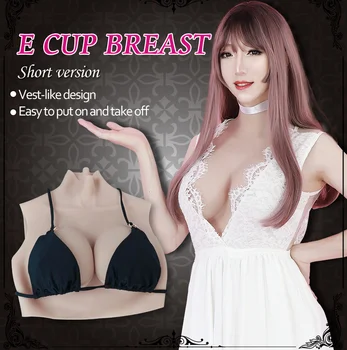 

New New E Cup Transgender Crossdresser Artificial Silicone Fake Breast Forms Crossdressing False Boobs Men Bodysuit Sexy Mens