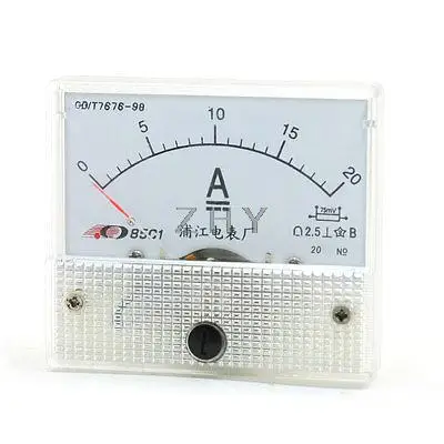 85C1 DC 0-20A Sqaure тонкая настройка Панель Амперметр