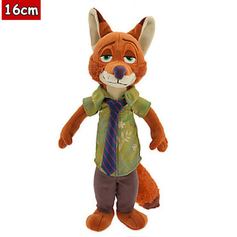 1 шт. Zootopia плюшевые игрушки кукла кролик Джуди Хоппс лиса Ник Вайлд плюшевые мягкие животные игрушки для детей подарки на год - Цвет: 16cm fox