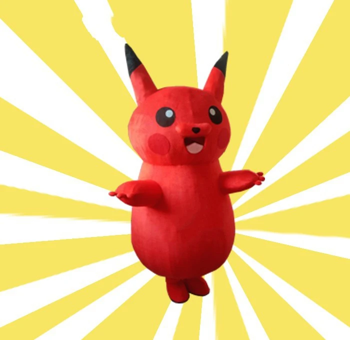 Талисман PIKACHU костюм синий красный цвет нарядное платье наряд нарядное платье Рождество Косплей для Хэллоуина вечерние события - Цвет: B