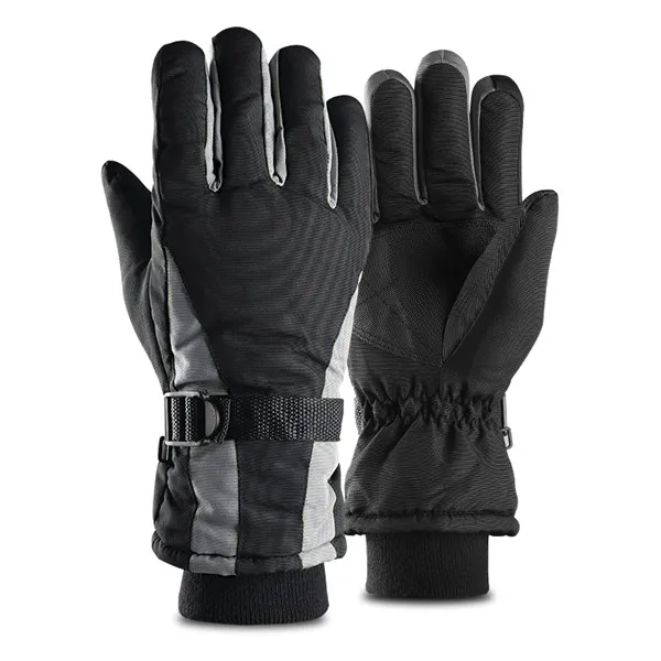 SAENSHING мужские лыжные перчатки Утепленные перчатки для сноуборда зимние теплые спортивные перчатки водонепроницаемые ветрозащитные изысканные теплые флисовые зимние - Цвет: grey