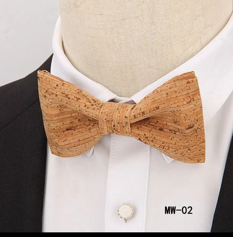 Пробковый деревянный галстук-бабочка галстук Новая Европейская и американская мода Мужская рубашка костюм Модные Повседневные Вечерние деловые личности - Цвет: 02