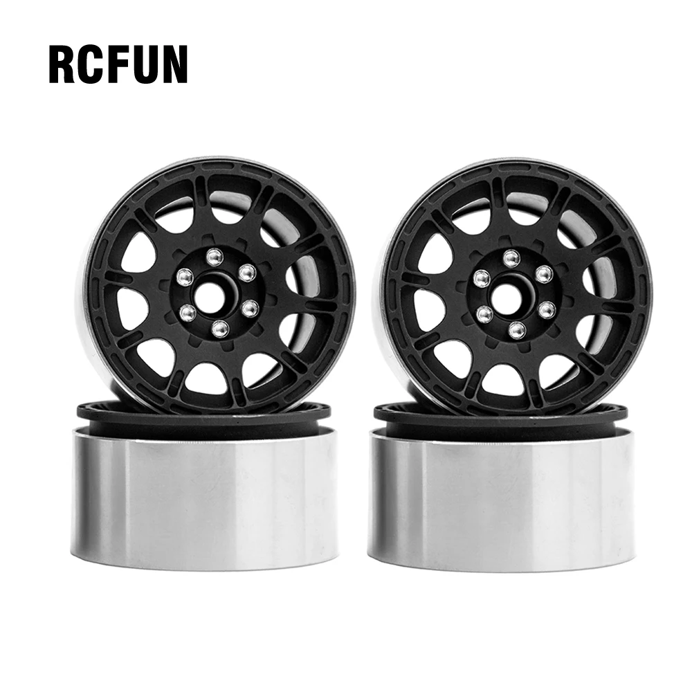 

RC 4PCS 1/10 RC Rock Crawler Aluminum 2.2 Beadlock Wheel Rims for Axial SCX10 RR10 Wraith 90048 90018 TRX4 TRX-6
