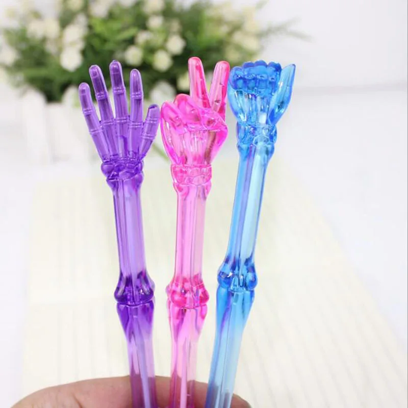 New Strange Realistic Finger Bone Shape Ballpoint Pen 0.5 Mm Children Creative Ballpoint Pen Stationery Gift School Supplies