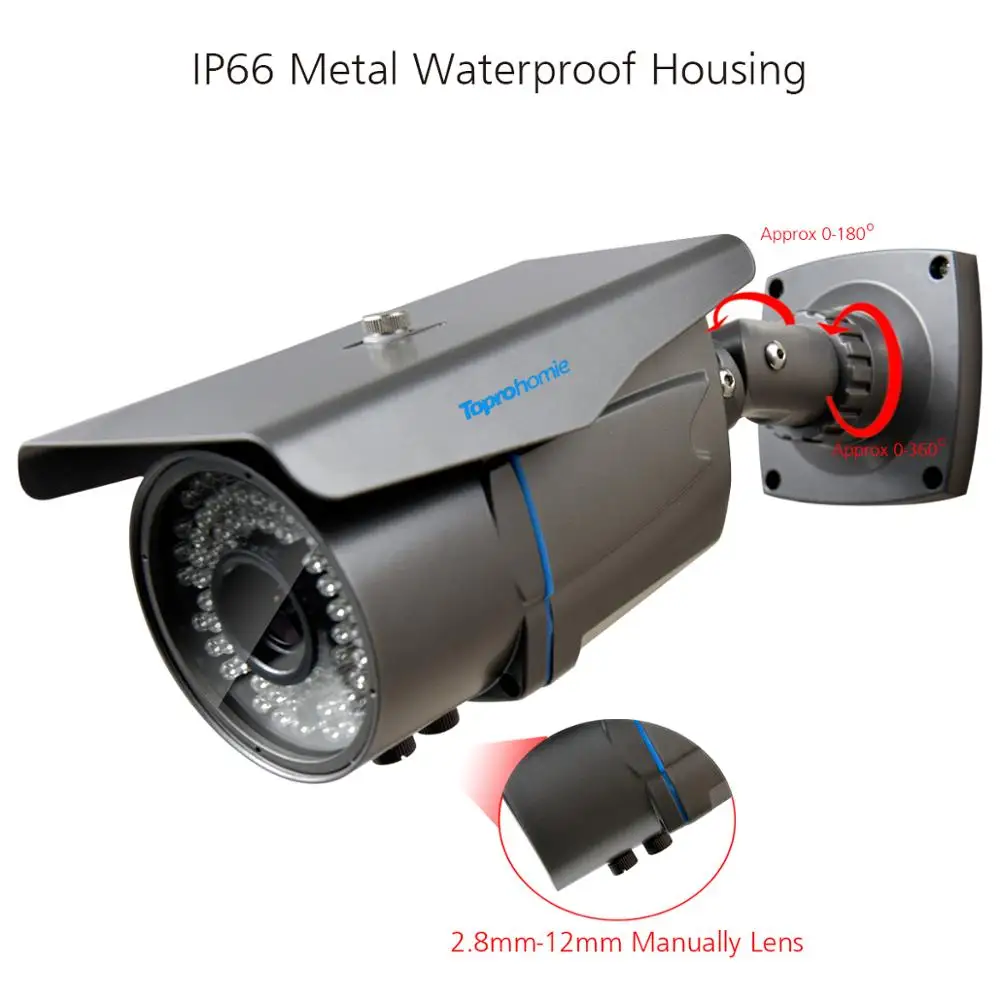 TOPROHOMIE H.265+ 4CH 5MP CCTV NVR система 48V 4MP безопасности наружная POE ip-камера 2,8-12 мм зум-объектив система видеонаблюдения