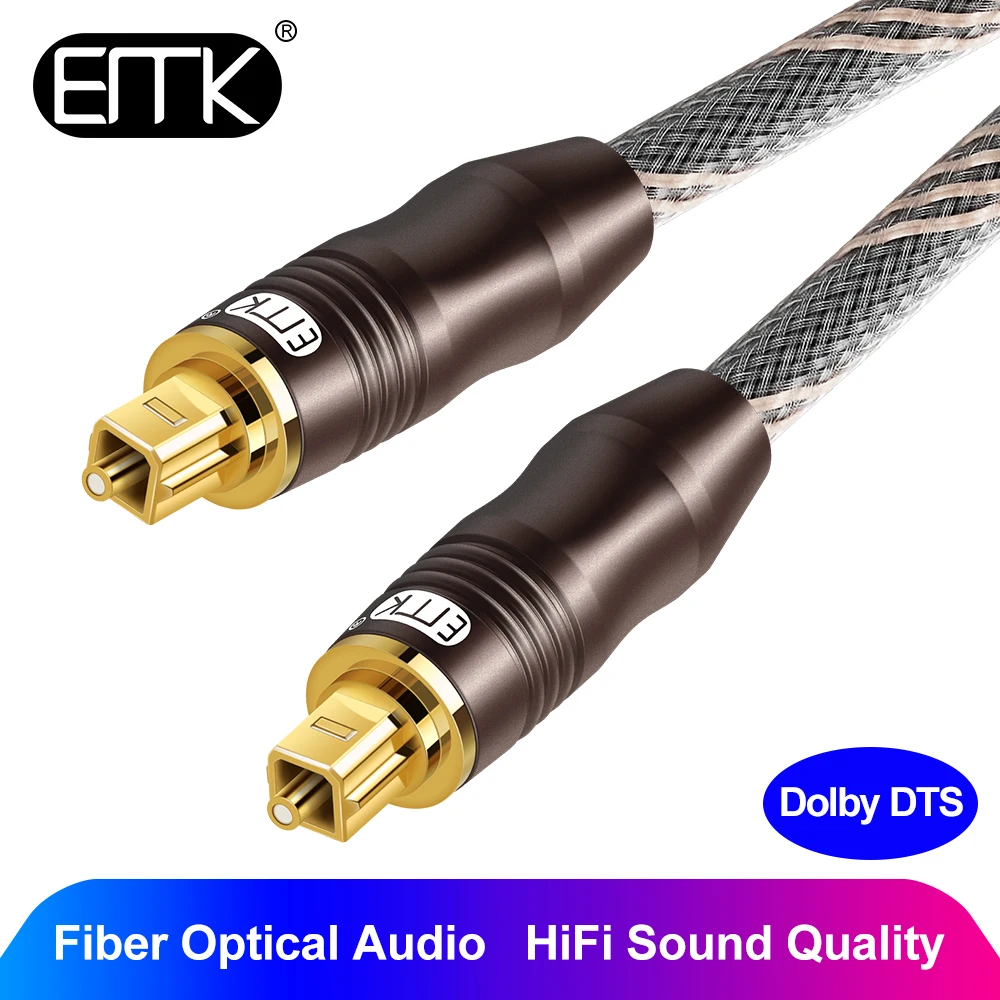 Оптический аудиокабель EMK 5 1 цифровой кабель toslink SPDIF с оплеткой м 2 3 10 звуковая