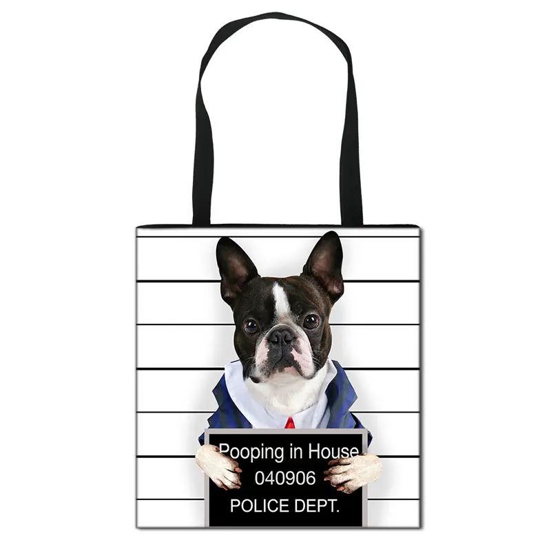 tote bag	 Funny Bad Dog with Girls Women Handbag Fashion Shopping Bag Ladies Travel Bag Big Capacity Totes Bulldog Pug  Shoulder Bags large wristlet
