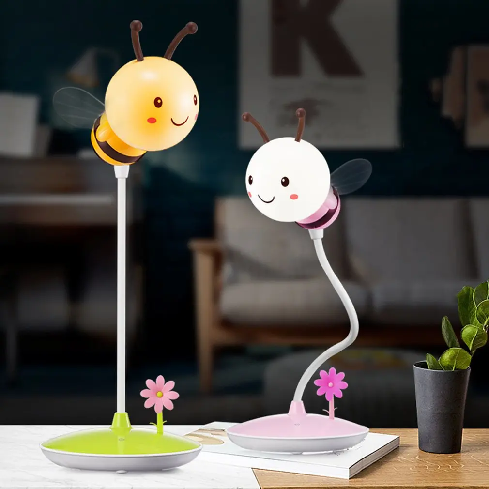 

LED Little Bee Night Light USB Rechargeable Home Bedroom Decoration Tabel Lamp Creative Atmosphere Eye Protection Light Fixtures