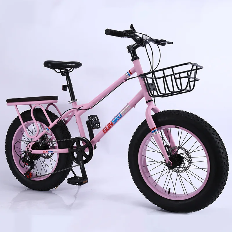 pink 4,0 большая шина, горный велосипед, 20 дюймов, снежный велосипед, 7 скоростей, горный велосипед, гоночный снег, пляж, внедорожный велосипед для унисекс - Цвет: pink