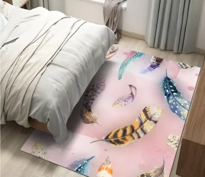 Многоцветные перьевые печатные ковры для гостиной спальни коврики 3D цветной узор детская комната коврик игровой мальчики/девочки Подарочный коврик - Цвет: 11