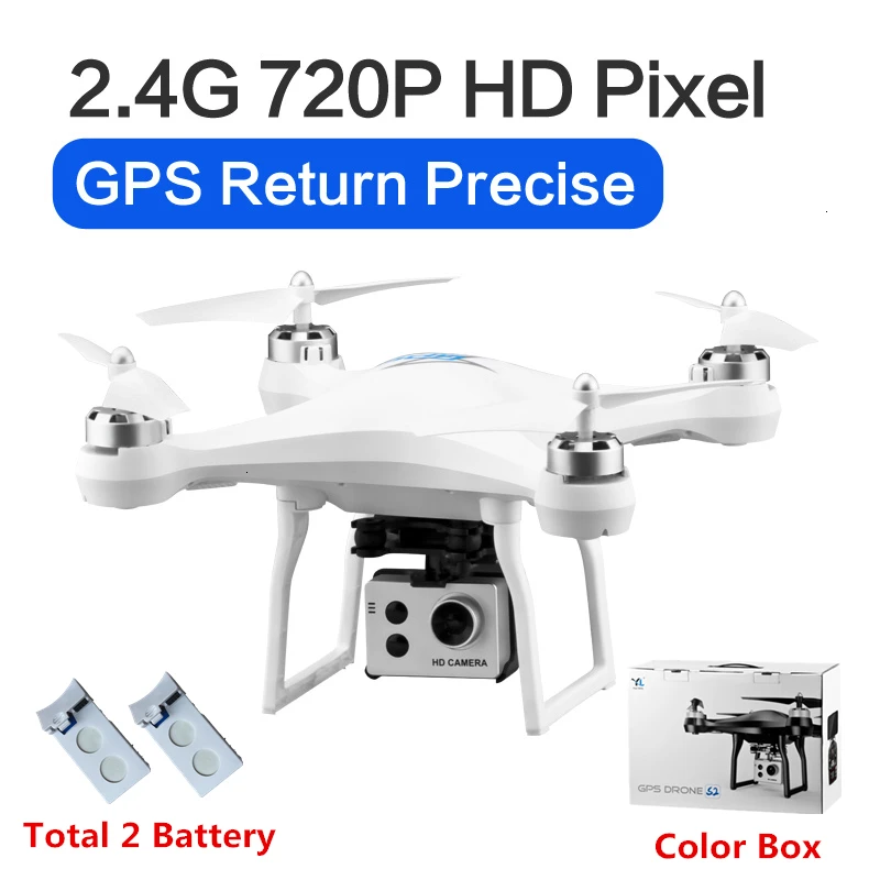 S2 Дрон с gps с 5G WiFi 1080P HD широкоугольная электронная камера gps Intellgent следующий Квадрокоптер Fly 18 mins игрушка VS F11 SG906 - Цвет: 720P-Color Box-W2
