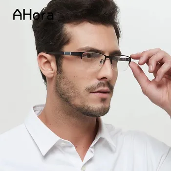 

Ahora 2020 Men Reading Glasses Half Frame Men Women Business Computer Presbyopia Eyeglasses Farsight Reader0...-4.0