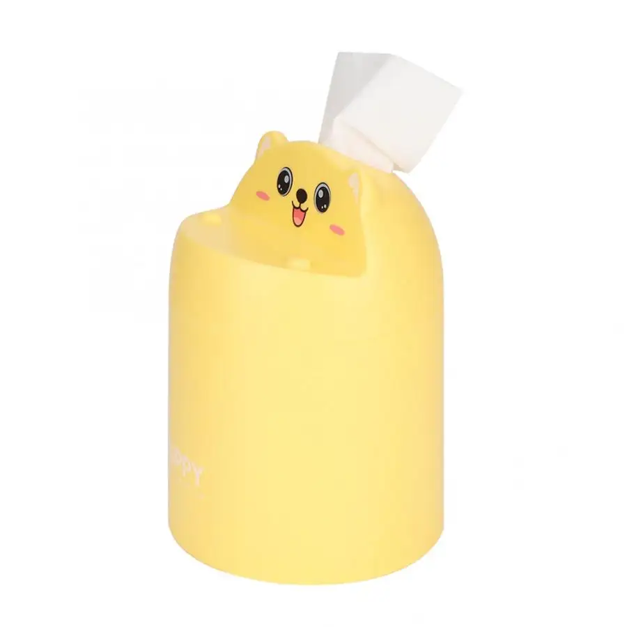 Multipurpose Tissue Storage Box Home Office Lovely Cartoon Roll Paper Holder Storage Box Organizer