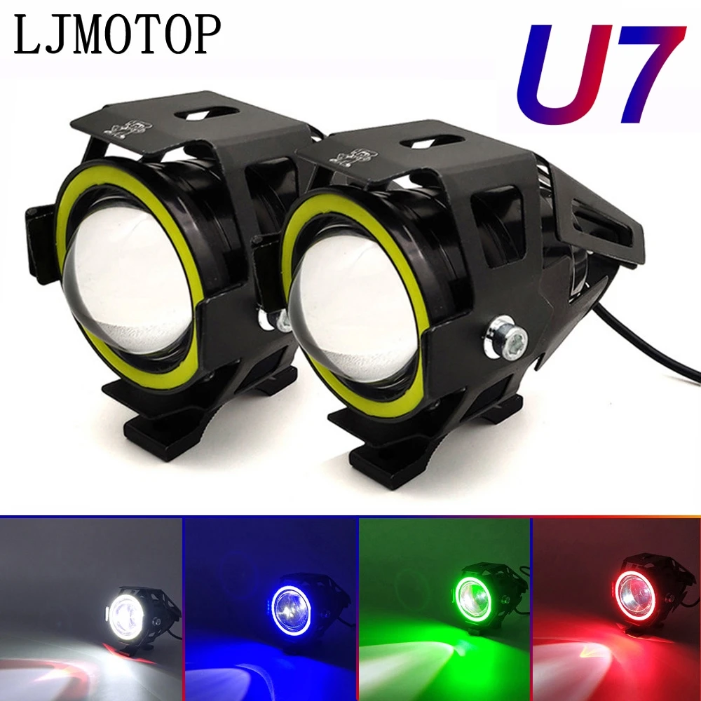 

125W Motorcycle Headlight 3000LM Low Beam Flash U7 light LED auxiliary For HONDA CBR 125R For KTM 390 690 duke Z650