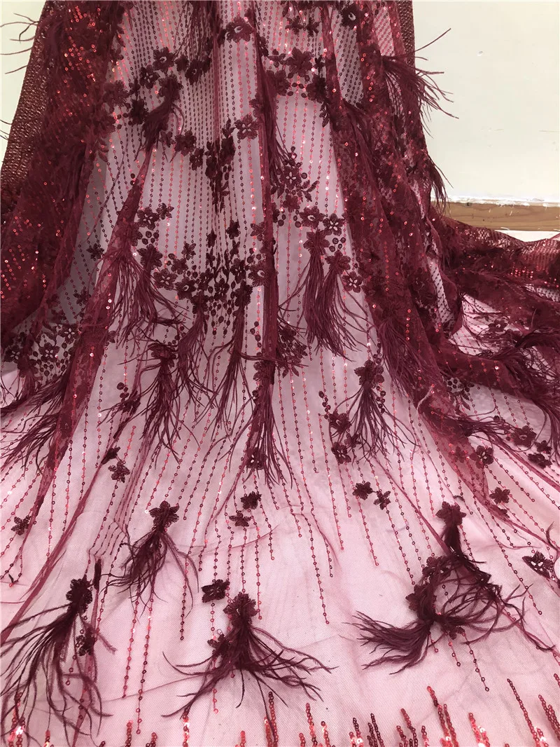 Роскошные африканские блестки кружева ткань высокого качества 3D нигерийские Вечерние Тюль кисточкой кружева ткань для свадьбы вечернее платье