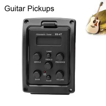 

1 PC Guitar Tuner 4-Band EQ Equalizer Preamp Pickup for EQ-4T Volume Control Acoustic Guitar Tuner Guitar Accessories