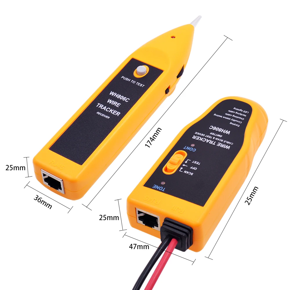 CHIPAL WH806C провод трекер сетевой кабель тестер для Cat5 Cat6 RJ11 RJ45 щипцы Lan Диагностика тон Профессиональные Сетевые инструменты