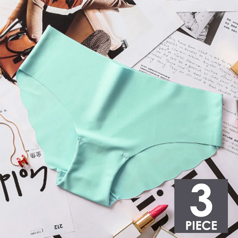 K 3pcs Бесшовные Ice Silk трусы для Для женщин сексуальные трусы с низкой посадкой ультра-тонкий стринги нижнее белье, женские трусы, интимное 3 шт./компл.# F - Цвет: K 3pcs