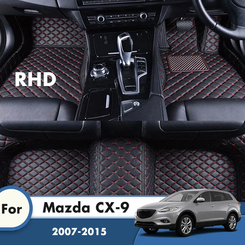 Кожаные коврики RHD для Mazda CX-9 2015 2014 2013 2012 2011 2010 2009 2008 2007 автомобильные напольные