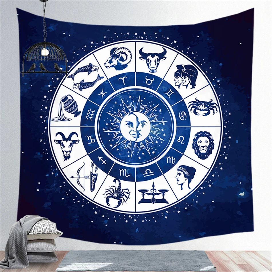 Винтажный Европейский настенный гобелен колдовство Звезда Луна солнце комната в общежитии изголовье Arras ковер Астрология одеяло