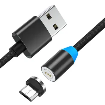 

Fast Quick Charging Round Head Magnetic Data Cable with 3 Head Three In One 360-Degree Usb For Mobile Phone IOS Android Type-C