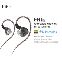FiiO FH1s Knowles üniteleri HiFi kulak subwoofer ayrılabilir kablo bobin demir hibrid sürücüleri kulaklık 3.5mm fiş 0.78mm 2 pin
