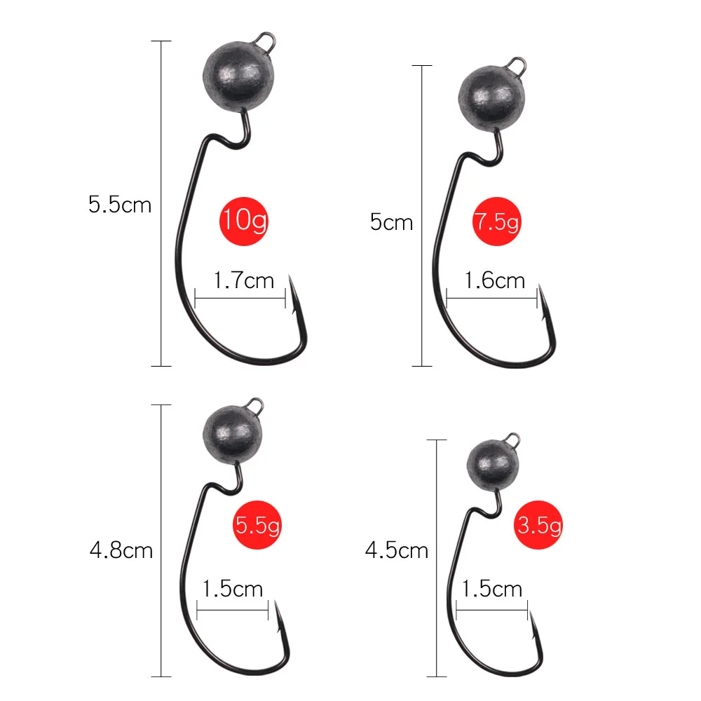 Приманка со свинцовым кривошипно крюк натуральный Цвет Jig Head 3,5/7,5/10,5 может рыболовный крючок морской рыбалки рыболовные крючки