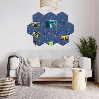 

meteor sky Hexagon Felt Notice Board pin Photo Planning Agenda Board Decor Cork Board for Living Home Wall Decoration 10pcs/lot