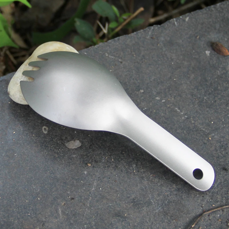 Короткая ложка вилка Keith столовые приборы для кемпинга титановая посуда