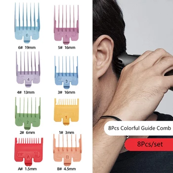 

8PS Universal Hair Clipper Limit Comb Guide Attachment Size Barber Replacement for Wahl with Clip