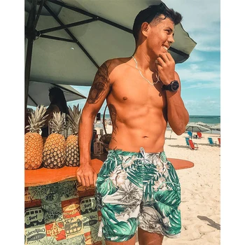 

2020 New Swimwear Beach Shorts For Man Breathable Surf Board Quick Dry Swim Trunks Pants With Pocket Male Briefs Bathing Suit