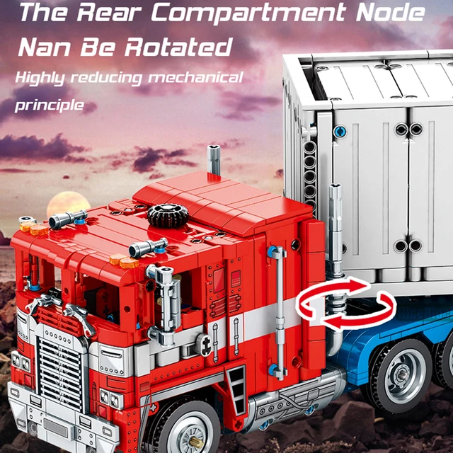 Technical Remote Control Diy Model Assembly Toys Long-distance Transport Box Truck Building Block  Bricks Gifts for Boys Friends 4