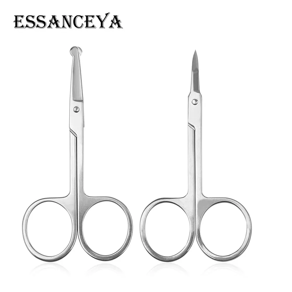 ESSANCEYA 1 шт. ножницы для макияжа маленькие ножницы для носа из нержавеющей стали округлые Эпилятор ресниц инструмент для удаления волос