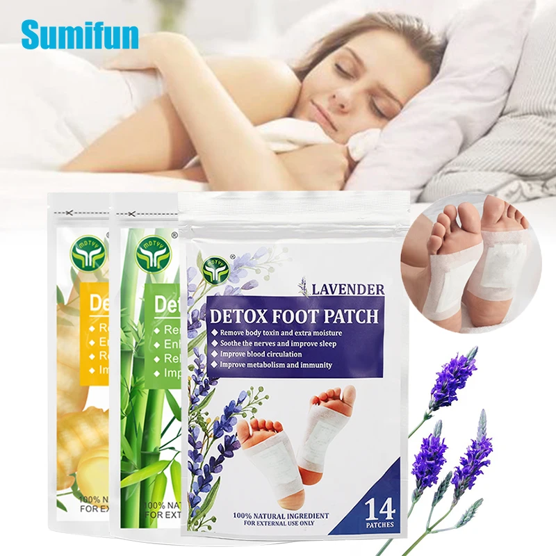 

14pcs/bag 3Types Detox Foot Patches Remove Body Toxins Improve Sleep Relieve Pressure Herbal Adhesive Slimming Foot Stickers