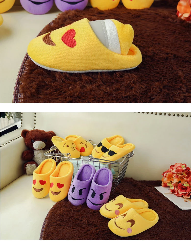 2021 Autumn Winter Children Girls Cartoon Expression Print Indoor Warm Slippers Boys Kids Casual Home Shoes girl princess shoes