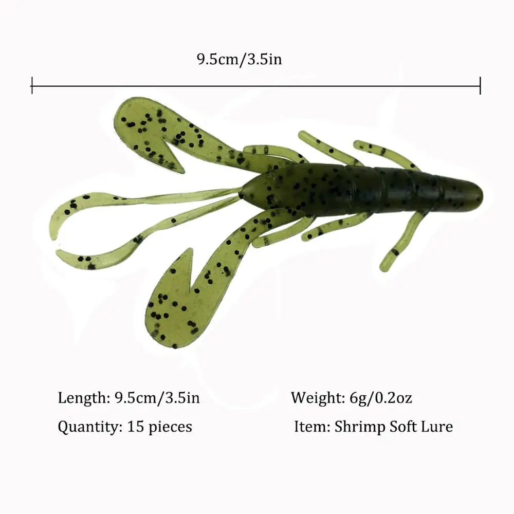 15 шт., 9,5 дюйма, см, силиконовая приманка для рыбалки, приманка, Pesca speed Craw, форель, бас, креветка, приманки, создание, черви, речная рыбалка, Мягкая приманка