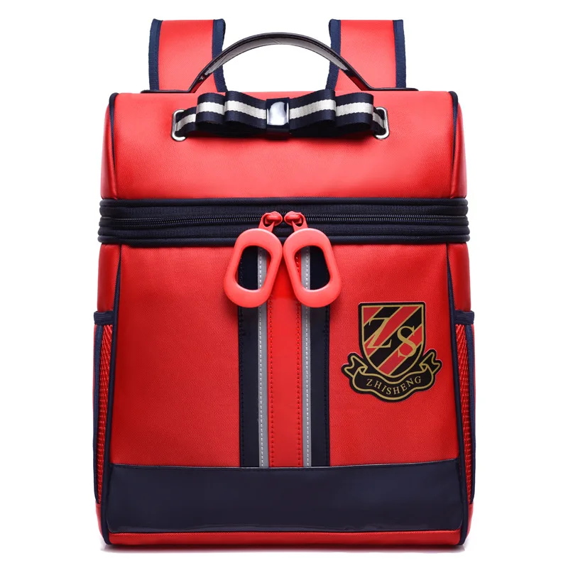 

1-3 Grade Schoolbag for Elementary School Students British Style Bow CHILDREN'S Rucksack Waterproof Wearable Burden Relieving La