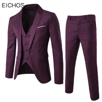

Quality Blazer Set Men Pant Suits Two Button Casual Suit Male Wedding Groom Suits For Best Men Formal Jacket Pants Vest