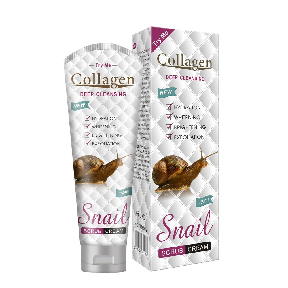 

150ml Collagen Snail Scrub for Facial Body Deep Cleansing Moisturizing Brighten Skin Color Exfoliating