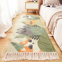 Мультяшный хлопковый коврик ручной работы коврик для дома маленький свежий современный прикроватный коврик для спальни полный ковер татами