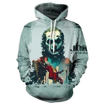 

New fashion 3D printing men's cool spring and autumn clown character color design men's long sleeve Hoodie simple style leisure
