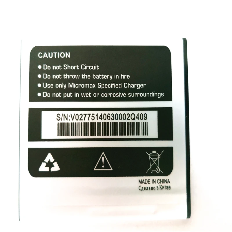 

2200mAh Q409 cell phone battery for micromax Q409 Bolt Supreme 6 mobile phone with phone stander for gift