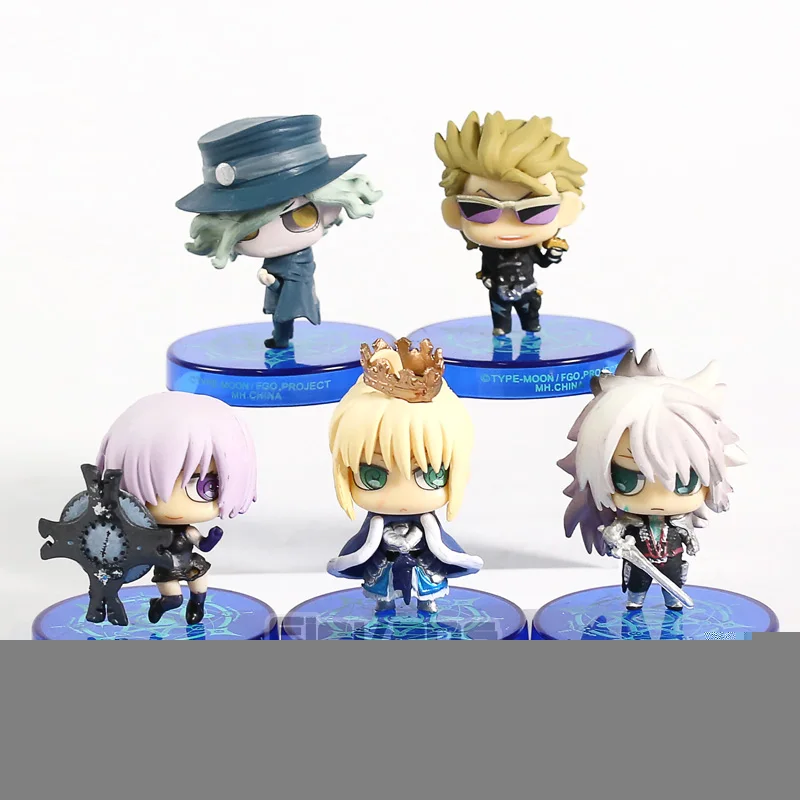 Fate/Grand Order Saber Mash Siegfried Monte Cristo Sakata Kintoki Mini FGO Коллекционные Фигурки версии Q куклы игрушки 5 шт./компл - Цвет: no box