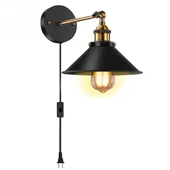 

Retro Wall Lamp Industrial light wall sconc,Plug with push button switch,Retro light wall,bedroom living room aisle lighting