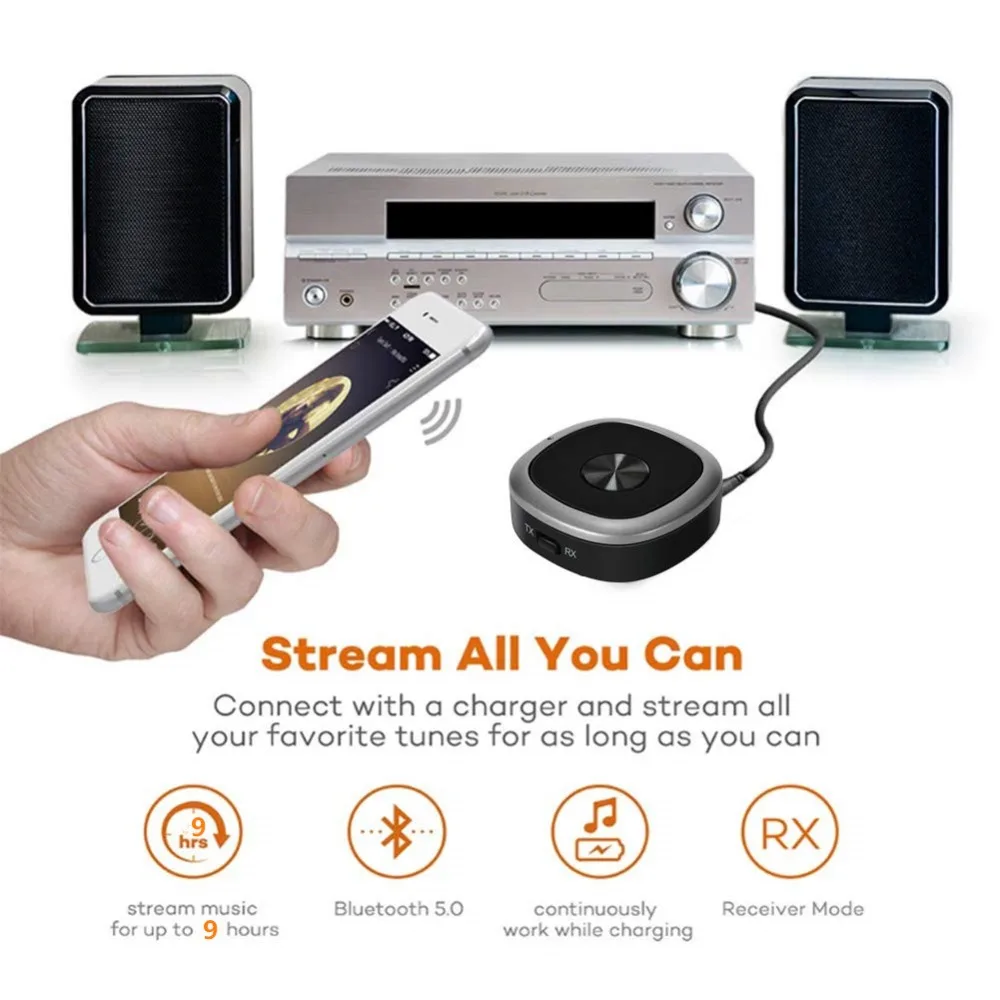 Bluetooth 5,0 аудио приемник передатчик Bt Aptx HD низкая задержка Hifi музыка стерео адаптер микрофон/клип/3,5 мм, AUX, разъем/RCA для ТВ автомобиля