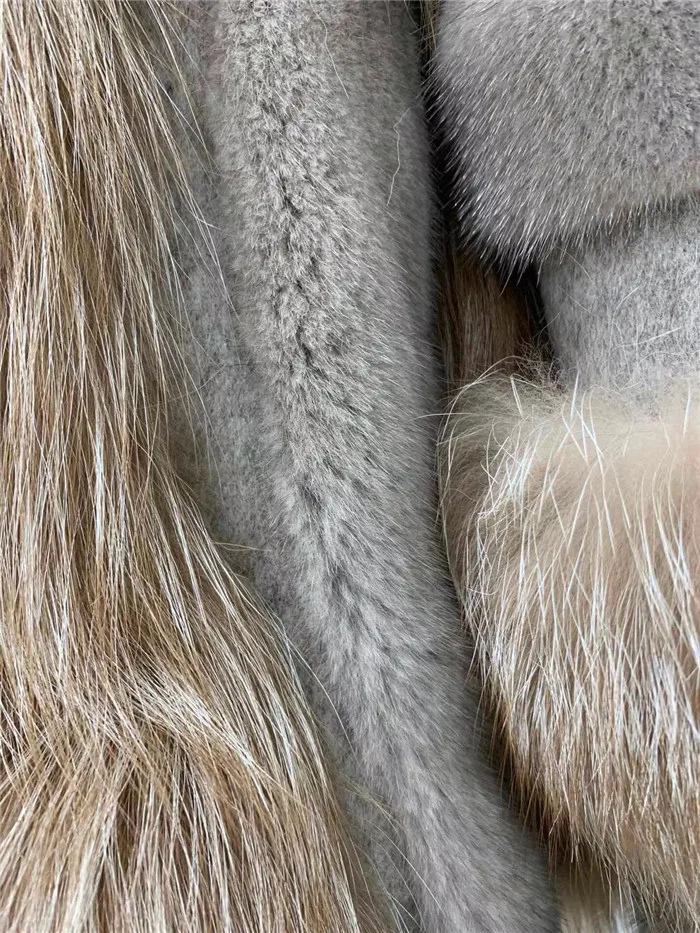Зимняя женская куртка из натурального меха лисы, двустороннее шерстяное пальто из меха норки, Женская куртка из натурального меха
