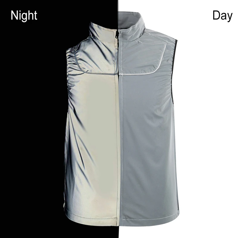 Roadstar High Visibility Reflective Vest Sleeveless Motorcycle Jacket for Road Safety Clothing with Pocket Zipper