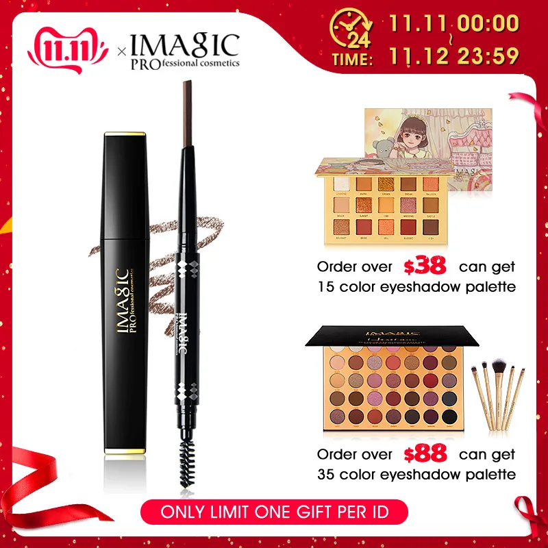 

IMAGIC 2 stuks / set oog make-up set mode en hete 3D uitgebreide dikke curling mascara wenkbrauwpotlood make-up tools